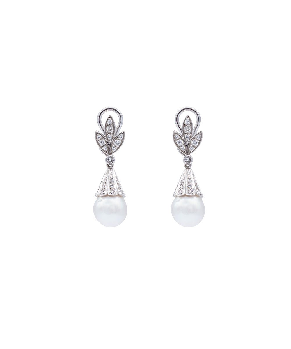 Pendientes desmontables con perla australiana y diamantes - Riviere Joyeros